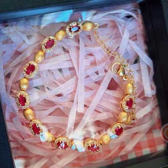 Lab created Ruby Bracelet - Picture 5 of 13
